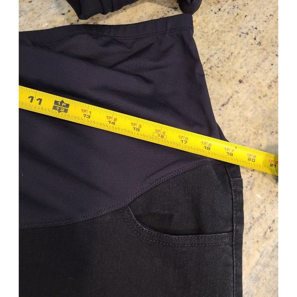 Time and Tru Women L & XL Maternity Black Denim Stretch Skinny Jeans Full Panel - Picture 9 of 10